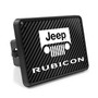 Jeep Rubicon UV Graphic Carbon Fiber Look Metal Face-Plate on ABS Plastic 2 inch Tow Hitch Cover