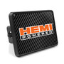 HEMI Powered UV Graphic Carbon Fiber Look Metal Face-Plate on ABS Plastic 2 inch Tow Hitch Cover