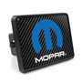 Mopar Logo UV Graphic Carbon Fiber Look Metal Face-Plate on ABS Plastic 2 inch Tow Hitch Cover