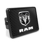 RAM UV Graphic Carbon Fiber Look Metal Face-Plate on ABS Plastic 2 inch Tow Hitch Cover