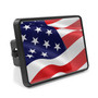 United States USA American Flag Waving Metal Face-Plate on ABS Plastic 2 inch Tow Hitch Cover