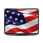 United States USA American Flag Waving Metal Face-Plate on ABS Plastic 2 inch Tow Hitch Cover