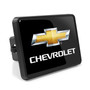 Chevrolet Golden Logo UV Graphic Black Metal Face-Plate on ABS Plastic 2 inch Tow Hitch Cover