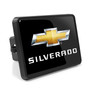 Chevrolet Silverado UV Graphic Black Metal Face-Plate on ABS Plastic 2 inch Tow Hitch Cover