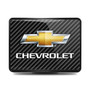 Chevrolet Golden Logo UV Graphic Carbon Fiber Look Metal Face-Plate on ABS Plastic 2 inch Tow Hitch Cover