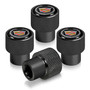 Cadillac Logo in Black on Black Aluminum Tire Valve Stem Caps