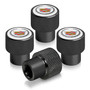 Cadillac Logo in White on Black Aluminum Tire Valve Stem Caps