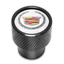 Cadillac Logo in White on Black Aluminum Tire Valve Stem Caps