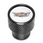 Cadillac Crest Logo in White on Black Aluminum Tire Valve Stem Caps