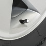 Cadillac V Logo in White on Black Aluminum Tire Valve Stem Caps