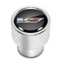 Cadillac V Logo in Black on Shining Silver Aluminum Tire Valve Stem Caps