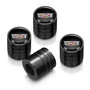 Cadillac Crest Logo in Black on Black Aluminum Cylinder-Style Tire Valve Stem Caps