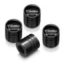 Cadillac Script Nameplate in Black on Black Aluminum Cylinder-Style Tire Valve Stem Caps