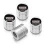 Cadillac Crest Logo in Black on Shining Silver Aluminum Cylinder-Style Tire Valve Stem Caps