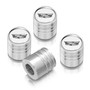 Cadillac Crest Logo in White on Shining Silver Aluminum Cylinder-Style Tire Valve Stem Caps