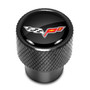 Chevrolet Corvette C6 Logo in Black on Black Aluminum Tire Valve Stem Caps