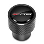 Chevrolet Corvette C7 Z06 Logo in Black on Black Aluminum Tire Valve Stem Caps