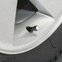 Chevrolet Corvette C7 Logo in White on Black Aluminum Tire Valve Stem Caps