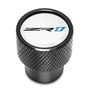 Chevrolet Corvette C7 ZR1 Logo in White on Black Aluminum Tire Valve Stem Caps