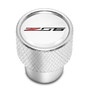 Chevrolet Corvette C7 Z06 White on Shining Silver Aluminum Tire Valve Stem Caps