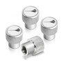Chevrolet Corvette C8 Stingray Logo in White on Shining Silver Aluminum Tire Valve Stem Caps