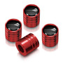 Chevrolet Corvette C8 Stingray Logo in Black on Red Aluminum Cylinder-Style Tire Valve Stem Caps