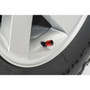 Chevrolet Corvette C8 Logo in White on Red Aluminum Cylinder-Style Tire Valve Stem Caps