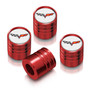 Chevrolet Corvette C6 Logo in White on Red Aluminum Cylinder-Style Tire Valve Stem Caps
