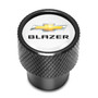 Chevrolet Blazer Dual Logo in White on Black Aluminum Tire Valve Stem Caps