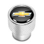 Chevrolet Golden Logo in Black on Shining Silver Aluminum Tire Valve Stem Caps