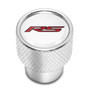 Chevrolet Camaro RS Logo White on Shining Silver Aluminum Tire Valve Stem Caps