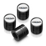 Chrysler Logo in White on Black Aluminum Cylinder-Style Tire Valve Stem Caps