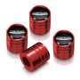 Chrysler Logo in Black on Red Aluminum Cylinder-Style Tire Valve Stem Caps