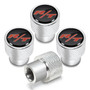 Dodge R/T Logo in Black on Shining Silver Aluminum Tire Valve Stem Caps