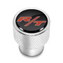 Dodge R/T Logo in Black on Shining Silver Aluminum Tire Valve Stem Caps