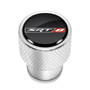 SRT-8 in Black on Shining Silver Aluminum Tire Valve Stem Caps for Dodge Jeep