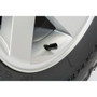 Dodge Scat-Pack White on Black Aluminum Cylinder-Style Tire Valve Stem Caps