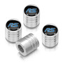 Ford Focus RS Black on Silver Aluminum Cylinder-Style Tire Valve Stem Caps