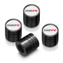 Honda Civic Type-R White on Black Aluminum Cylinder-Style Tire Valve Stem Caps