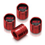 Honda Civic Si Red Black on Red Aluminum Cylinder-Style Tire Valve Stem Caps