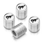 Ford Bronco White on Silver Aluminum Cylinder-Style Tire Valve Stem Caps