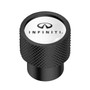 INFINITI logo in White on Black Aluminum Tire Valve Stem Caps