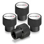 Nissan NISMO in White on Black Aluminum Tire Valve Stem Caps