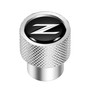 Nissan 370Z Z logo in Black on Shining Silver Aluminum Tire Valve Stem Caps