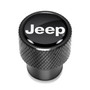 Jeep in Black on Black Aluminum Tire Valve Stem Caps
