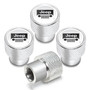 Jeep Grill in White on Shining Silver Aluminum Tire Valve Stem Caps