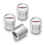 Jeep Trailhawk White on Silver Aluminum Cylinder-Style Tire Valve Stem Caps