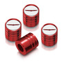 Jeep Trailhawk in White on Red Aluminum Cylinder-Style Tire Valve Stem Caps