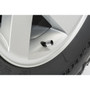 Nissan GT-R White on Silver Aluminum Cylinder-Style Tire Valve Stem Caps