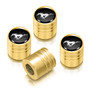 Ford Mustang in Black on Golden Aluminum Cylinder-Style Tire Valve Stem Caps